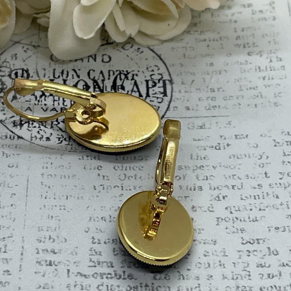 Frosted Pink Tulip Gold Boutique Wire Earrings Wedding Bridal Gift Birthday Wife - Picture 9 of 12